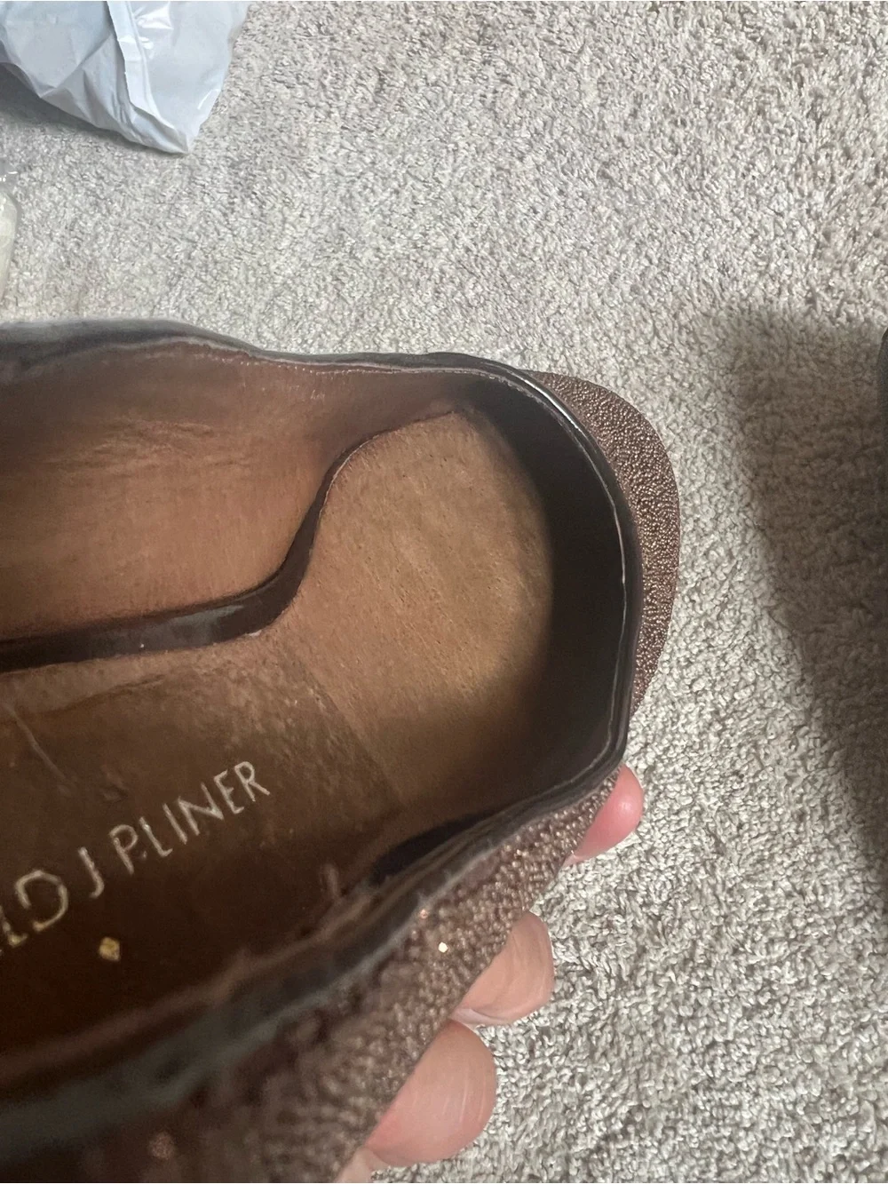 DONALD J PLINER Javen CR Bronze Caviar Sparkle Wedge